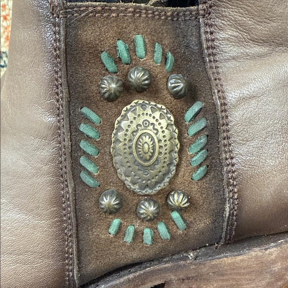 Liberty Black “Jodie Boots” in taupe studded embroidered leather. New with tags - Picture 2 of 9